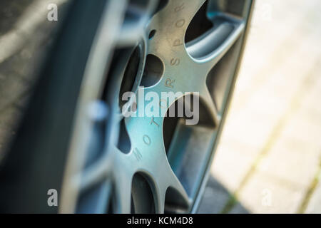 Car wheels close up Stock Photo