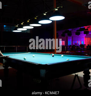 Russian billiards. Playing billiards in a nightclub Stock Photo