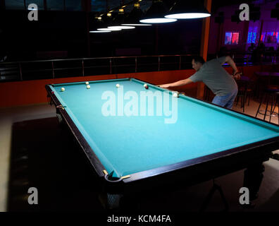 Russian billiards. Playing billiards in a nightclub Stock Photo