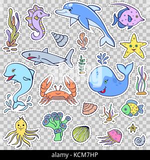 cute ocean animals Stock Vector