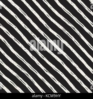 Decorative seamless pattern with handdrawn doodle lines. Hand painted wavy stripes background. Trendy endless freehand texture  Stock Vector