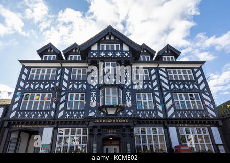 The Penny Black, traditional, timber-framed pub in Northwich, Cheshire, UK Stock Photo