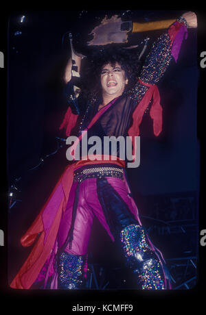 Juan Croucier and RATT performing live at Irvine Meadows Amphitheater in Irvine, CA USA on March 8, 1985.  Photo © Kevin Estrada / Media Punch Stock Photo