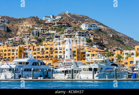 CABO SAN LUCAS, MEXICO - 08 FEBRUARY, 2017: View from the sea to the Cabo San Lucas city - California Peninsula, Mexico Stock Photo