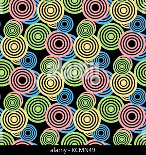 Colorful Circle seamless pattern. Seamless circle vector illustration background. Repeating geometric tiles. Concentric circles Stock Vector