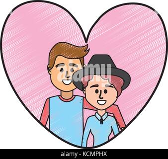 couple together inside heart design Stock Vector Image & Art - Alamy