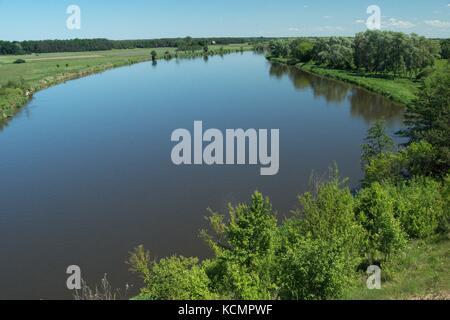 Bug River. Poland wschodnia.Dolina river with trees growing on the shore. Stock Photo