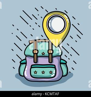 travel destination to vacation and adventure tourism Stock Vector
