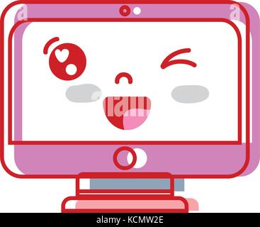 kawaii cute funny screen monitor Stock Vector Image & Art - Alamy