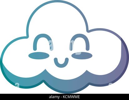 line kawaii cute happy cloud weather Stock Vector Image & Art - Alamy