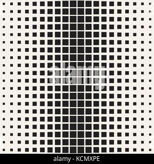 Vector seamless pattern. Repeating geometric tiles. Monochrome halftone grid. Simple shapes lattice Stock Vector