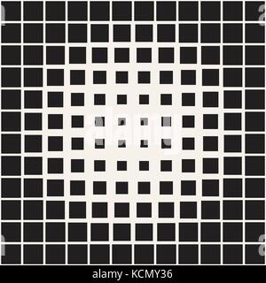 Vector seamless pattern. Repeating geometric tiles. Monochrome halftone grid. Simple shapes lattice Stock Vector
