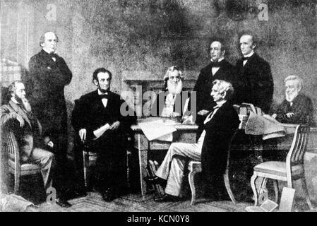 Collier's 1921 Lincoln Abraham   cabinet meeting Stock Photo