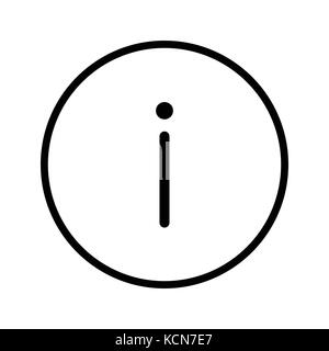 Vector of info sign icon in Circle line, iconic symbol inside a circle, on white background.  Vector Iconic Design. Stock Vector