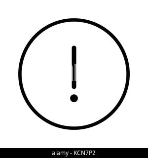 Vector of Warning icon in Circle line, iconic symbol inside a circle, on white background.  Vector Iconic Design. Stock Vector