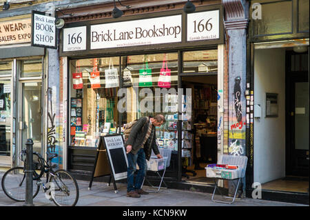 Brick Lane Bookshop in Brick Lane in London's East End Stock Photo