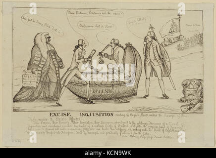 Excise inquisition erecting by English slaves under the scourge of their task masters the excise officers LCCN2004682207 Stock Photo