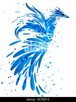 blue phoenix bird drawing