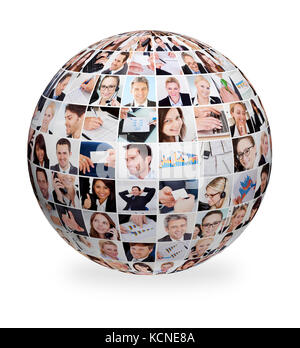 Sphere made out of various business images Stock Photo