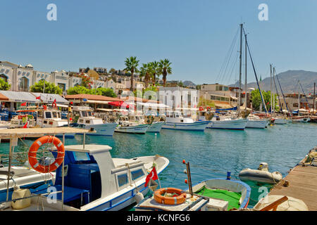 Small harbour of Yalikavak on the Bodrum peninsula, Mugla, Turkey. Stock Photo