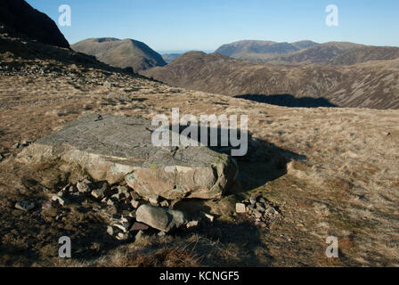 Haystacks and to the left High Stile with Grasmoor in the background from Beck Head, Lake District National Park, UK Stock Photo