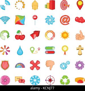 Element icons set, cartoon style Stock Vector