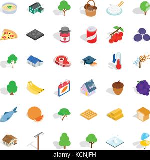 Umbrella icons set, isometric style Stock Vector