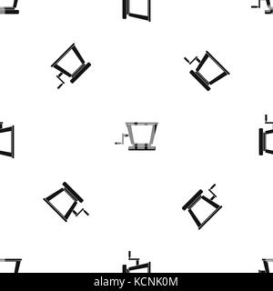 Old grape juicer pattern seamless black Stock Vector
