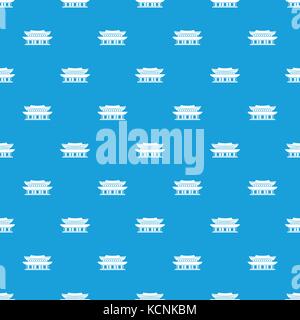 Gyeongbokgung palace, Seoul pattern seamless blue Stock Vector