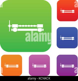 Blacksmiths clamp set color collection Stock Vector
