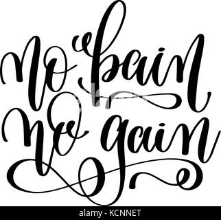 no pain no gain hand lettering inscription motivation and inspir Stock Vector