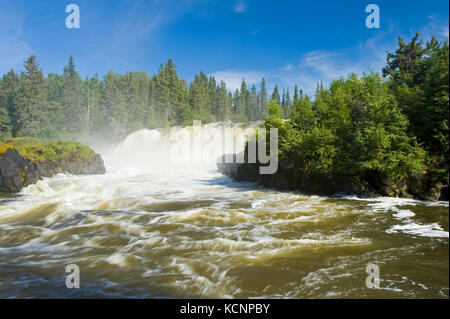 Pisew Falls Provincial Park, along the Grass River, Northern Manitoba, Canada Stock Photo