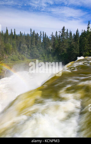 Pisew Falls, Pisew Falls Provincial Park, along the Grass River, Northern Manitoba, Canada Stock Photo