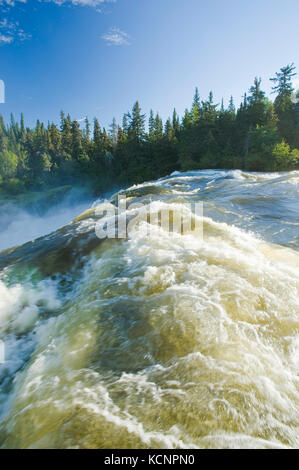 Pisew Falls, Pisew Falls Provincial Park, along the Grass River, Northern Manitoba, Canada Stock Photo