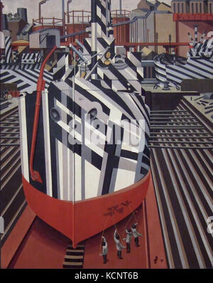 Dazzle ships in Drydock at Liverpool Stock Photo