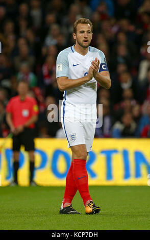 Harry Kane of England during the FIFA World Cup Qualifier match between England and Slovenia at Wembley Stadium in London. 05 Oct 2017 Stock Photo