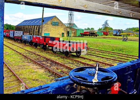 Gateshead Springwell Bowes Railway museum railway goods and coal carriages Stock Photo