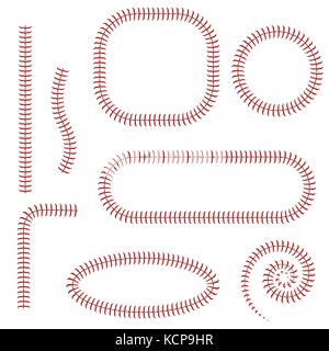 Baseball Stitches Set Stock Vector