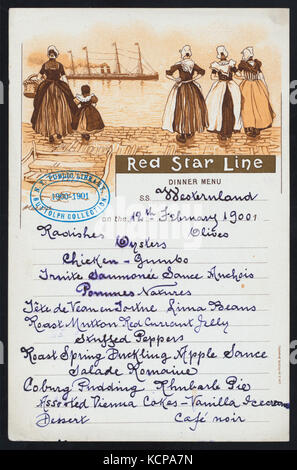 DINNER (held by) RED STAR LINE (at) SS WESTERNLAND (SS;) (NYPL Hades 272719 475687) Stock Photo