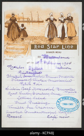 DINNER (held by) RED STAR LINE (at) SS WESTERNLAND (SS;) (NYPL Hades 272775 475743) Stock Photo
