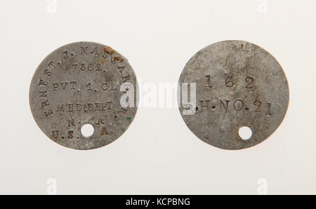 Dog Tags of Ernest J. Massard Jr Stock Photo