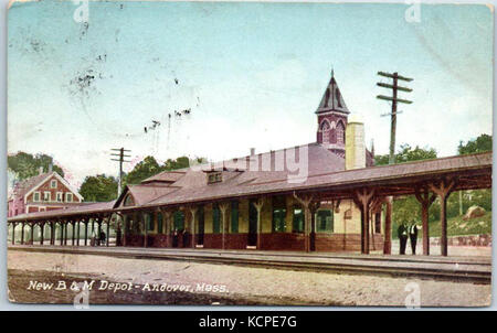 Andover station 1909 postcard Stock Photo