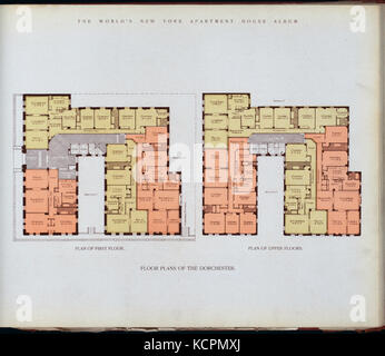 Floor plans of The Dorchester (NYPL b11389518 417292) Stock Photo