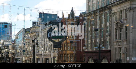 Oxford Street. London, UK. 6th Oct, 2017. The giant Christmas decoration baubles that light up the shopping district in the capital every year are installed on Oxford Street, London Credit: Dinendra Haria/Alamy Live News Stock Photo