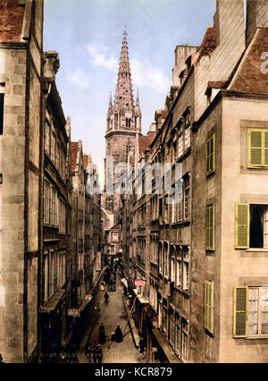 Grande Rue, Saint Malo, Brittany, France, ca. 1899 Stock Photo