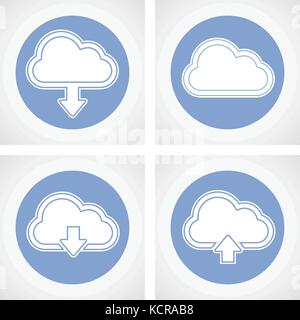 Cloud computing icon - online storage with upload and download sign Stock Vector