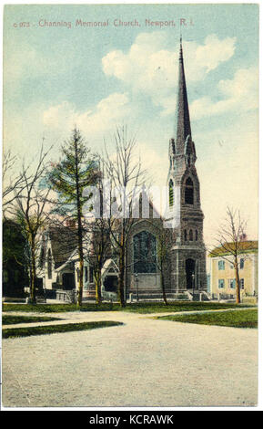 Channing Memorial Church, Newport, Rhode Island 1880 postcard Stock Photo