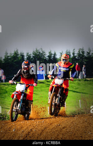 practice session at motocross track Stock Photo