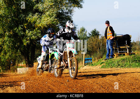 practice session at motocross track Stock Photo