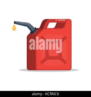 Gasoline canister with a drop fuel. Vector Illustration isolated on white background. Stock Vector